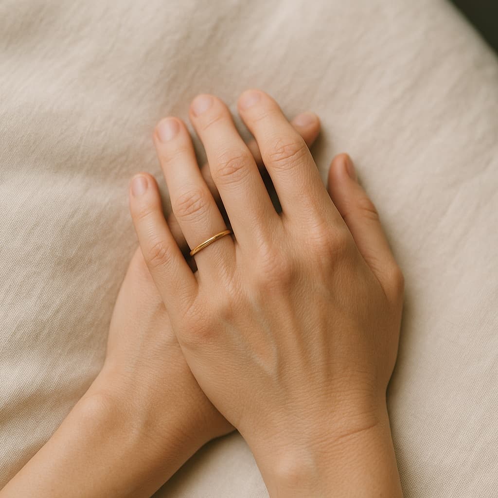 A practitioner's hands preparing an aftercare pack