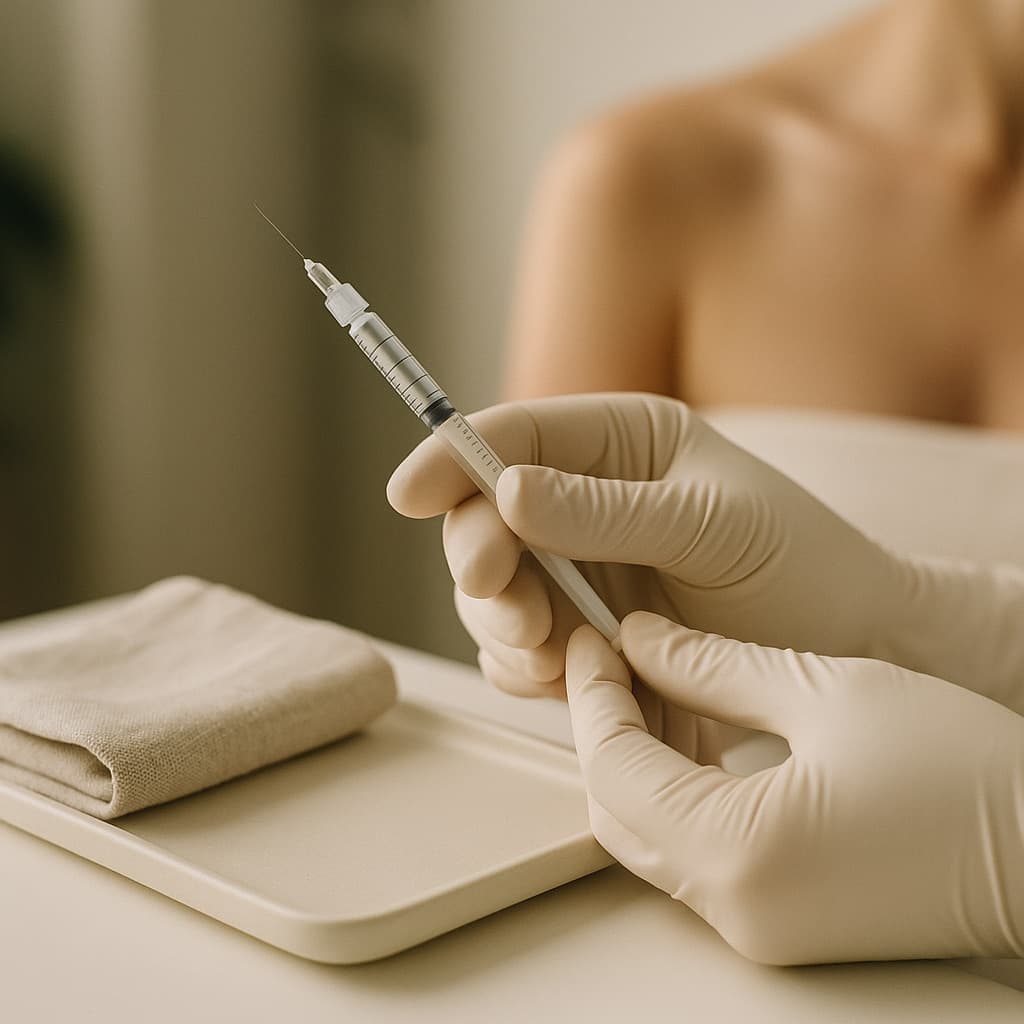 Injectable products prepared on a clinical tray
